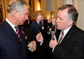 Meeting with Prince Charles at Embassy of Ireland in 2012. We spoke briefly about sharing Irish arts  in Britain .